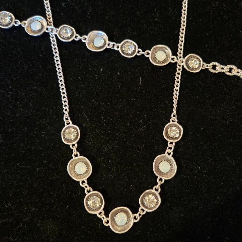 NEW Silver + Rhinestone Necklace & Bracelet